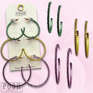 Multi-color hoop earring set