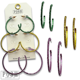 Multi-color hoop earring set
