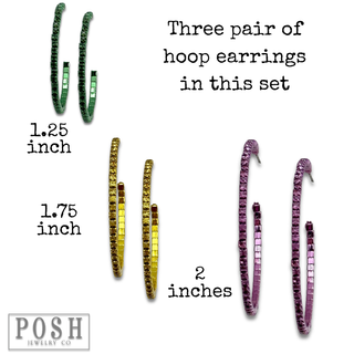 Multi-color hoop earring set