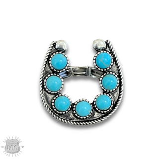 Stone horseshoe stretch ring