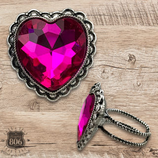 Rhinestone heart ring