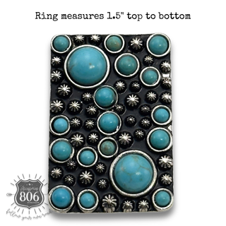 Western burnished rectangle ring