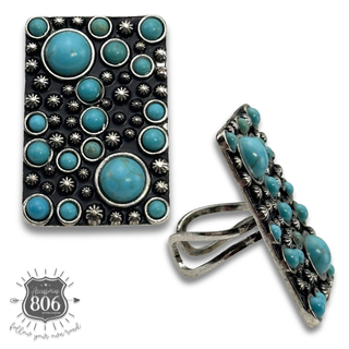 Western burnished rectangle ring