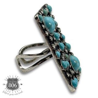 Western burnished rectangle ring