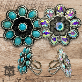 Western flower shape ring