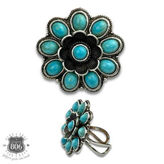 Western flower shape ring