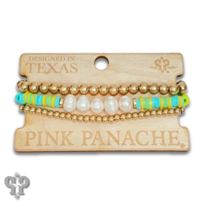Gold and turquoise bead bracelet set, last call