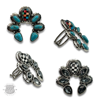Checkerboard naja style adjustable ring
