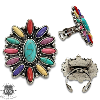 Western adjustable starburst ring