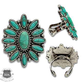 Western adjustable starburst ring