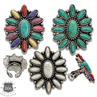 Western adjustable starburst ring