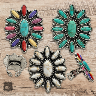 Western adjustable starburst ring
