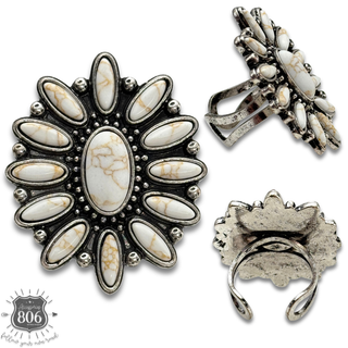 Western adjustable starburst ring