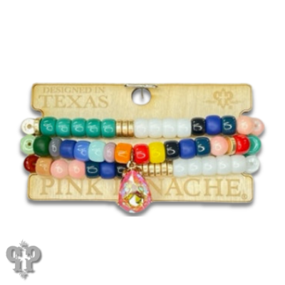 Multi-color ceramic bead bracelet set, last call