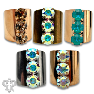 Austrian crystal adjustable statement ring