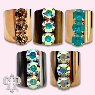 Austrian crystal adjustable statement ring