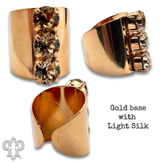 Austrian crystal adjustable statement ring