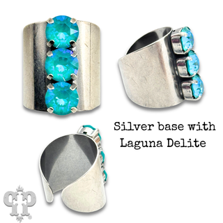 Austrian crystal adjustable statement ring