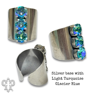 Austrian crystal adjustable statement ring