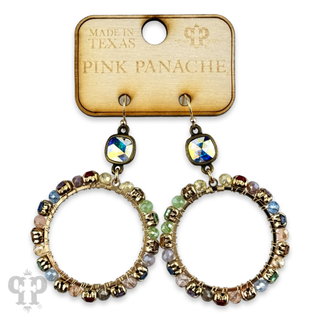 Prong set rhinestone circle earring with Austrian crystal