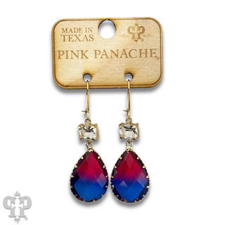 Ombre multi-color rhinestone teardrop earring, last call