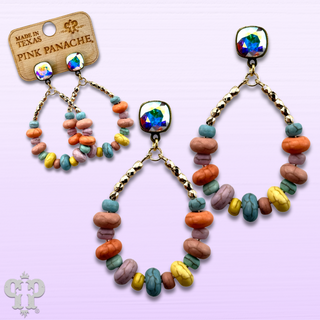 Pastel multi-color teardrop, Austrian crystal earring, last call