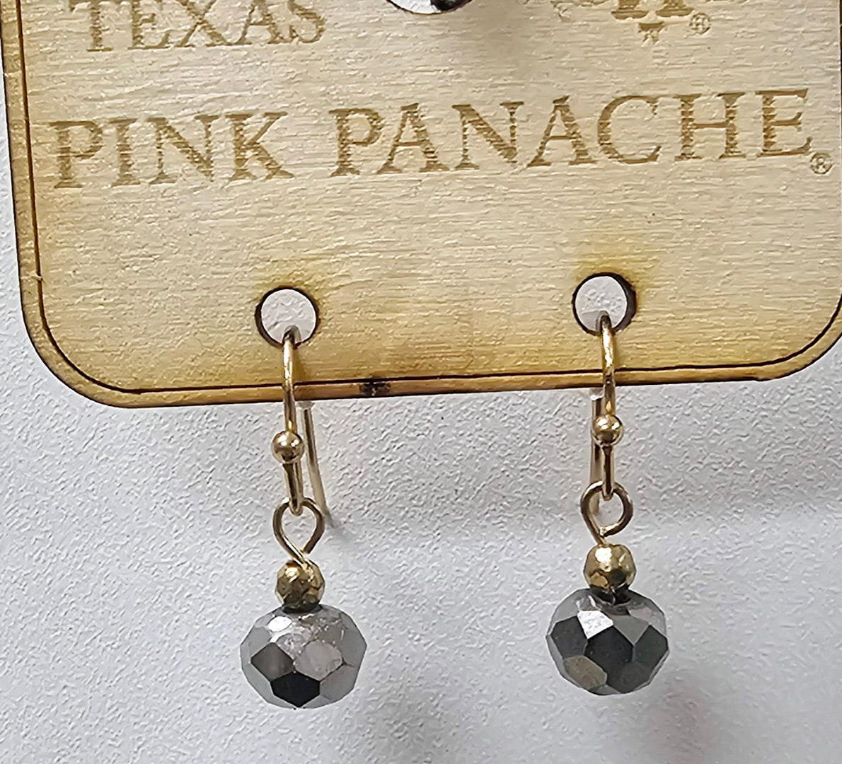 Gray crystal drop earring, last call