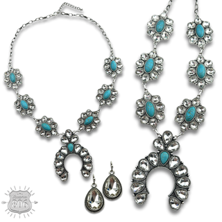 Western rhinestone arch necklace set