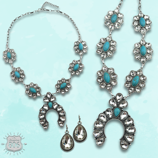 Western rhinestone arch necklace set