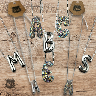 Monogram letter necklace set