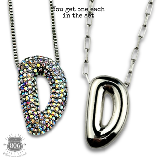Monogram letter necklace set