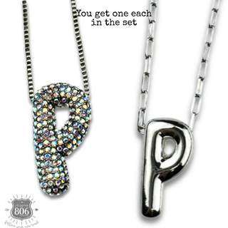 Monogram letter necklace set