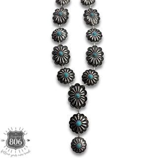 Western concho Y necklace set
