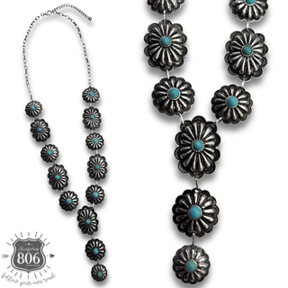 Western concho Y necklace set