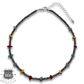 Multi-color western necklace and earring set