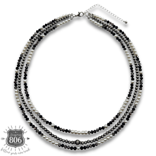Triple strand western necklace and earring set