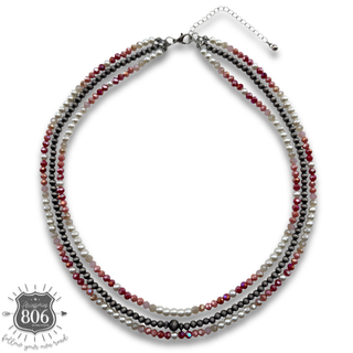 Triple strand western necklace and earring set