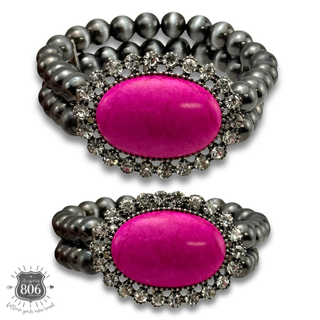 Western bead bracelet and earring set