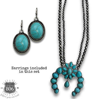 Squash blossom and Navajo pearl bead necklace set