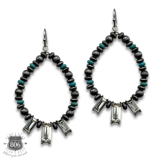 Rhinestone rectangle earring and bracelet set