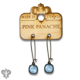 Square Austrian crystal on kidney wire earring, 10mm