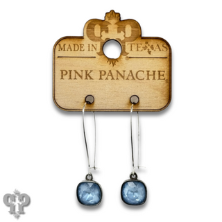 Square Austrian crystal on kidney wire earring, 10mm
