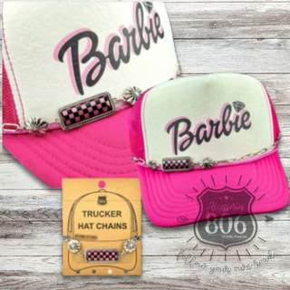 Checkerboard charm trucker hat chain