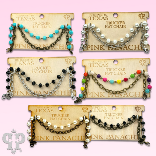 Trucker hat double chain decoration