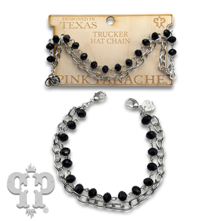 Trucker hat double chain decoration