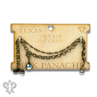 Trucker hat double chain with crystal drop