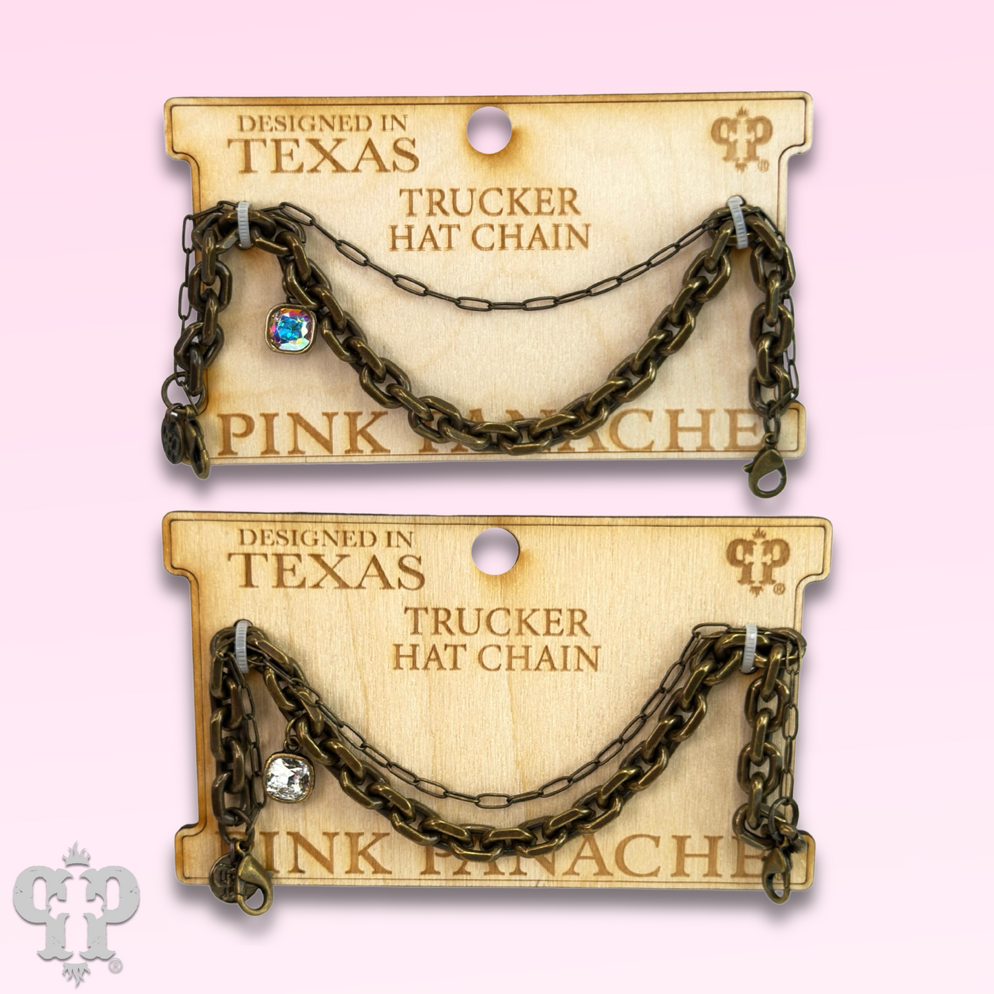 Trucker hat chains with Austrian crystal drop