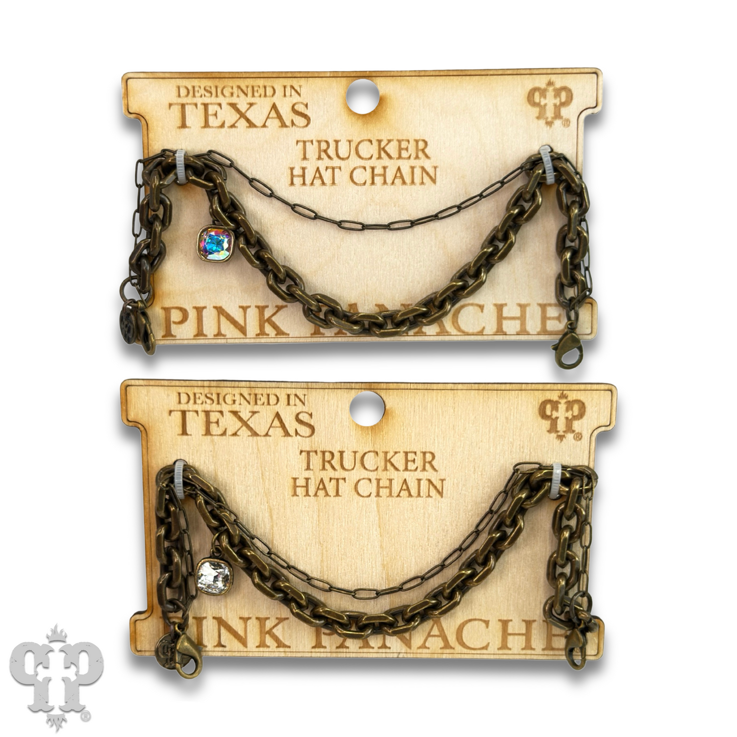 Trucker hat chains with Austrian crystal drop