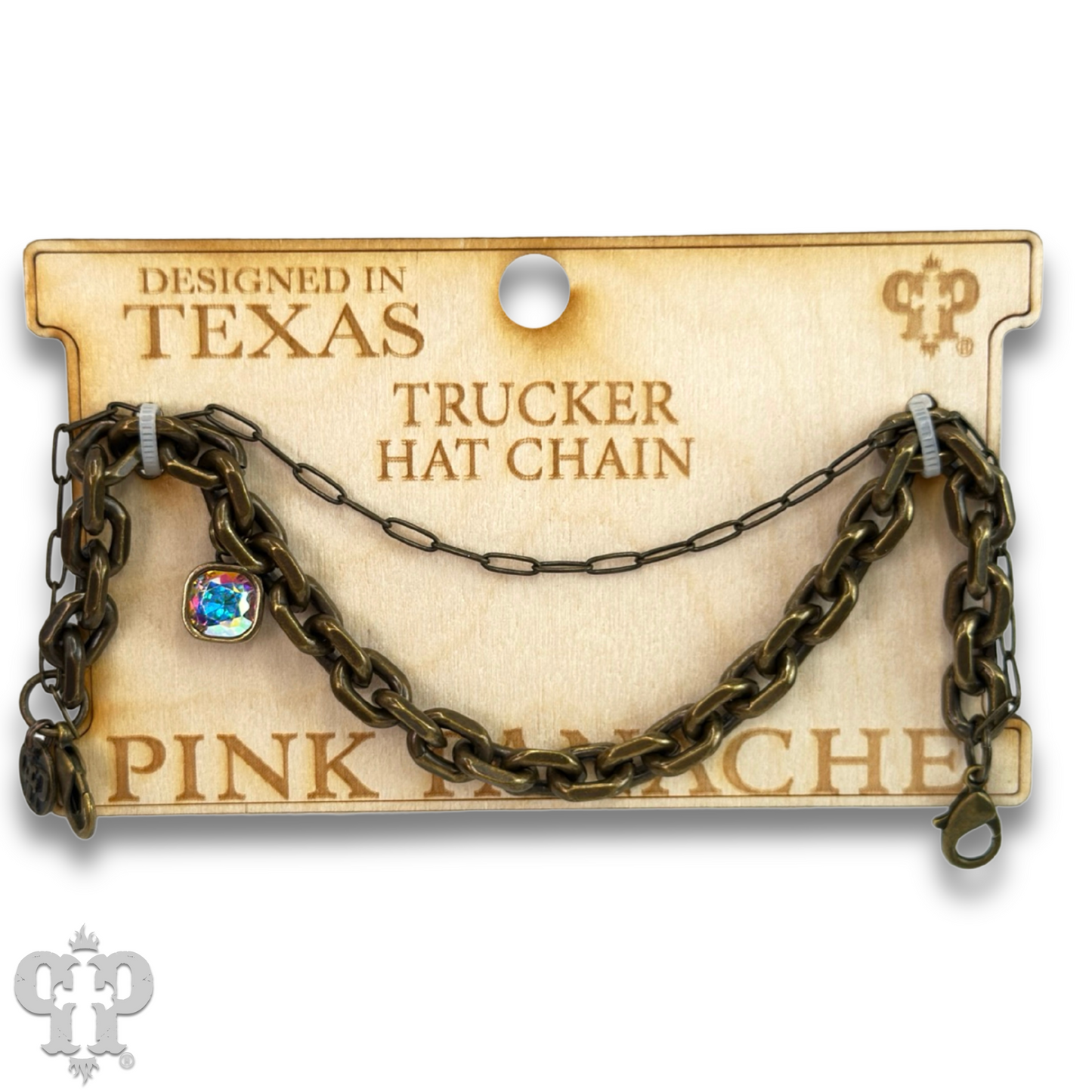 Trucker hat chains with Austrian crystal drop