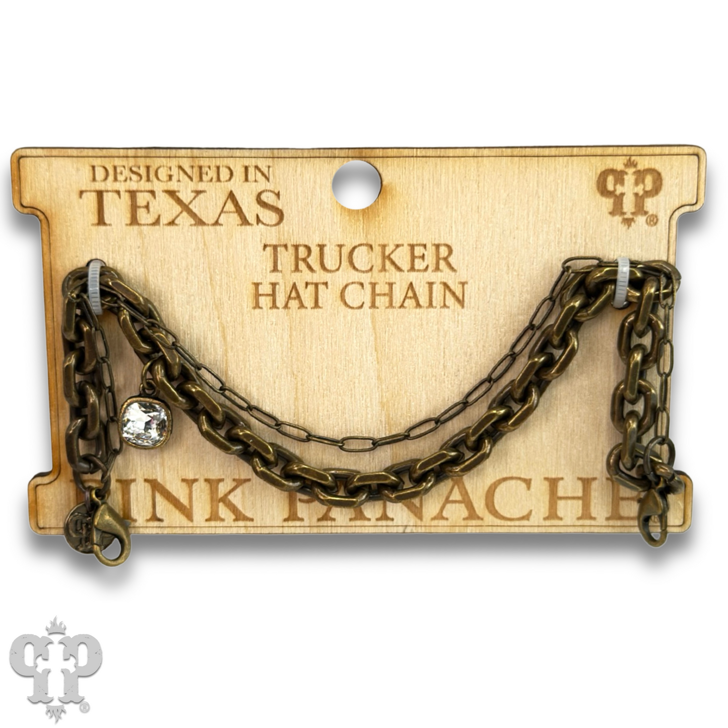 Trucker hat chains with Austrian crystal drop